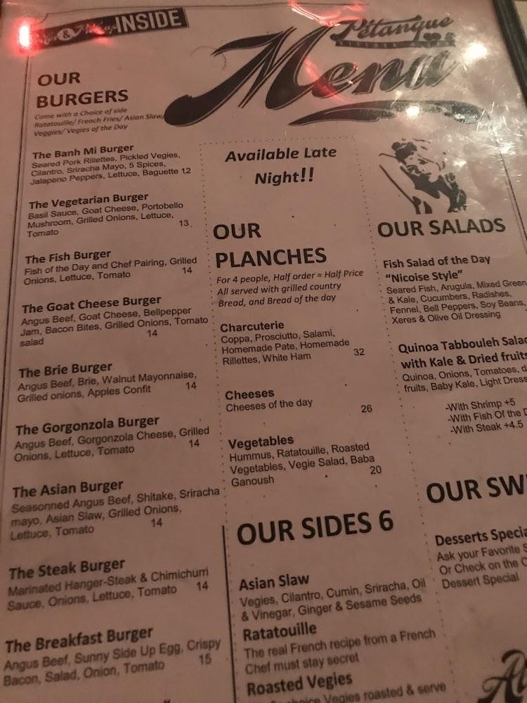 Pétanque - Burgers & Entertainment Menu image 2